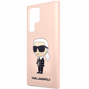Karl Lagerfeld KLHCS23LSNIKBCP Sam S23 S918 Ultra жёсткий чехол розовый/розовый Silicone Ikonik