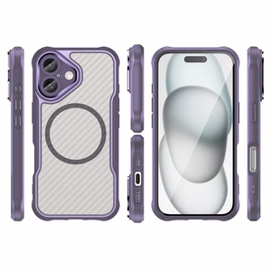 Viedtālruņa apvalks Magnētiskais silikona Līderu sērija iPhone 16 Plus (m) - violets