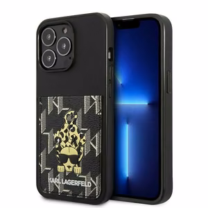 Karl Lagerfeld Karlimals Kartes viedtālruņa apvalks iPhone 13 Pro / iPhone 13 - melns
