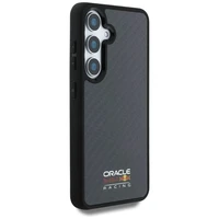 Viedtālruņa apvalks RED BULL Real Carbon Fiber Spīdīgais logotips MagSafe Samsung Galaxy S25 Melns