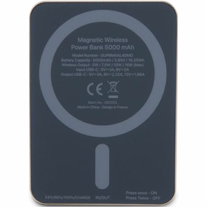 Guess MagSafe Metal Script Logo беспроводной внешний аккумулятор 15W 5000mAh - золотой