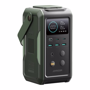 Portatīvais lādētājs Joyroom JR-PBF10 75000mAh 100W 3x USB-C 3x USB-A ar salokāmo lukturīti un rokturi (zaļš)