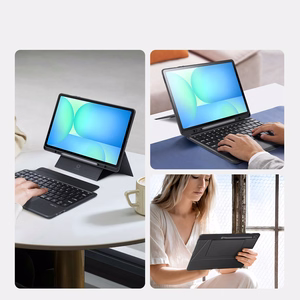 Dux Ducis DK sērijas tastatūras maciņš Samsung Tab S10 FE+ (Plus) ar fona apgaismojumu, melns