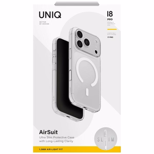 Uniq Hybrid Maglick Charging Airsuit vāciņš iPhone 18 Pro / 17 Pro – caurspīdīgs