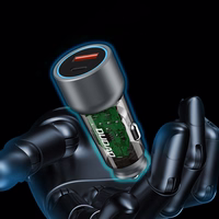 Dudao R4T 25W USB-A / USB-C automašīnas lādētājs - pelēks