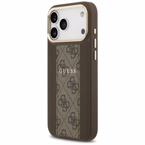 Guess 4G Stripe Magnētiskais viedtālruņa apvalks iPhone 17 Pro Max - brūna