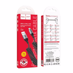 Kabelis USB A uz Micro USB Hoco 2,4A 1,5 m X121 melns