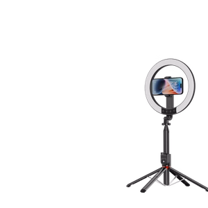 Blavec Selfie gredzena lampa Aluminium Aura LED RGB gredzens P-50 25cm statīvs + tālvadības pults + 2,3 metri (RLP50-TRB23) melna