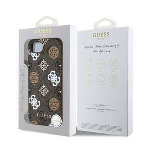Guess PU 4G Peony viedtālruņa apvalks iPhone 16e ar MagSafe - brūns