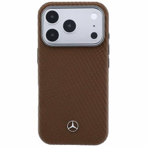 Mercedes ādas MagSafe maciņš iPhone 17 Pro koka efekts - brūns