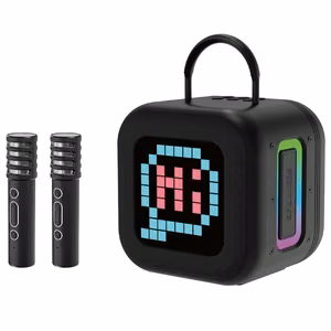 Blavec Portable Bluetooth Speaker WS-09 Karaoke Fun - 10W with 2 microphones and display (WS09-2MB) black
