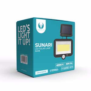 Forever Light Solar LED Lampa SUNARI FLS-06 COB PIR 8W 600lm 6000K 1800mAh Li-Ion