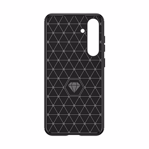 Apvalks Carbon apvalks Samsung Galaxy S24+ elastīgs silikona oglekļa vāks - melns