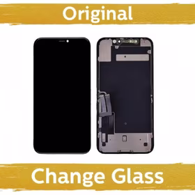 LCD Displejs Compatible iPhone 11 Melns (LG version + metal plate) (Renewed: China)