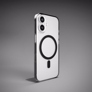 Чехол Puro Lite Mag TPU+PC совместимый с MagSafe для iPhone 17 - прозрачный с чёрным кольцом
