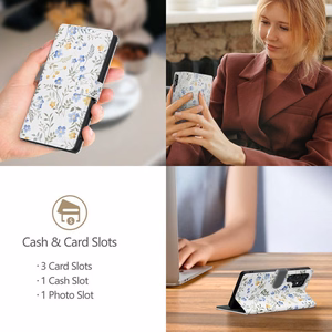 Tech-Protect maciņa tipa viedtālruņa apvalks Samsung Galaxy A26 5G / A17 4G / 5G - ar margrietiņām un lapām