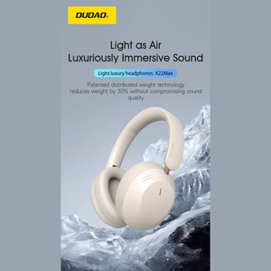 Беспроводные наушники Dudao X22 Max Bluetooth ANC накладные - бежевые