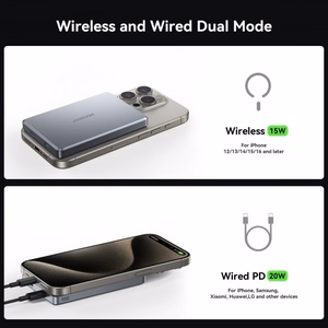 Portatīvais lādētājs Joyroom JR-PBM08 Pro Titan Grey 10000mAh (Bezvadu uzlāde 15W / PD 20W)