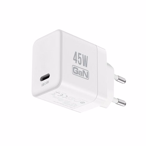 Crong Ultra Compact GaN USB-C sienas lādētājs, 45 W PD 3.0, PPS, balts