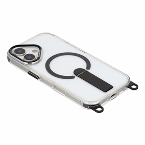 Hurtel maciņš ar statīvu, 30 cm rokas un 120 cm pleca siksnu, saderīgs ar MagSafe modelim iPhone 17 – melns