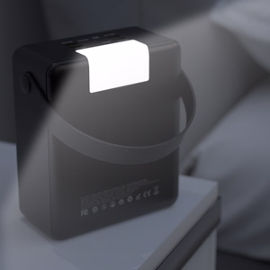 Wozinsky W8-B 100000mAh 30W ārējais akumulators, 2xUSB-A, 2xUSB-C, ar lukturīti, melns