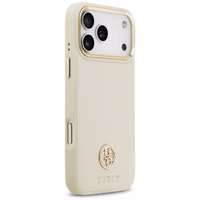 Guess Grained Strass Logo MagSafe viedtālruņa apvalks iPhone 17 Pro Max - beige