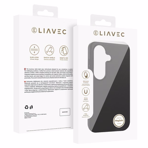 Liavec Silky maciņš ar metāla kameras rāmi priekš Samsung Galaxy S26 Plus melns