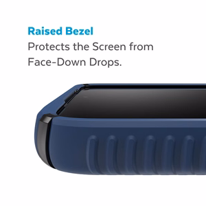 Speck Presidio2 Grip vāciņš ierīcei Samsung Galaxy S23+, ar neslīdošu satvērienu, ar “Coastal Blue / Black” rakstu