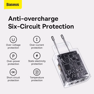 Baseus Compact Wall Charger - 3xUSB - 17W (CCXJ020101) black