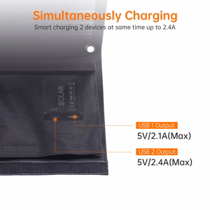 Saules enerģijas ceļojumu lādētājs Choetech SC005 22W 2.4A