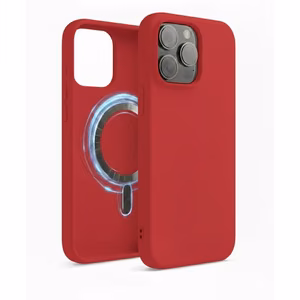 Maciņš "TM MagSafe Silicone" iPhone 13 Pro / Zemenes /