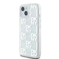 DKNY šķidrā spīduma vairāku logotipu viedtālruņa apvalks iPhone 15 / 14 / 13 - balts