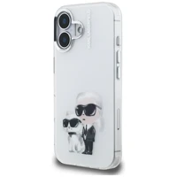 Karl Lagerfeld IML Aquarelle Karl & Choupette & Logo iPhone 16 macins - balts