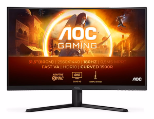 AOC G4 CQ32G4VE datora monitors 80 cm (31.5") 2560 x 1440 pikseļi Quad HD LCD melns, pelēks