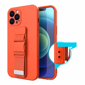Rope Case Silikona apvalks ar auklu un maku Redmi Note 11 Pro - sarkans