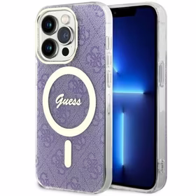Guess GUHMP14LH4STU iPhone 14 Pro 6.1" violets/violets cietais apvalks 4G MagSafe