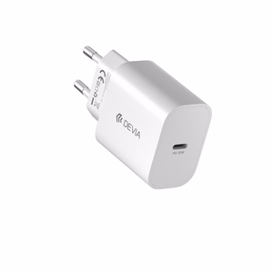 Devia Smart PD GaN sienas lādētājs, 30 W, 1 × USB-C, balts
