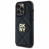 DKNY Quilted Stack Logo viedtālruņa apvalks iPhone 14 Pro Max - melns