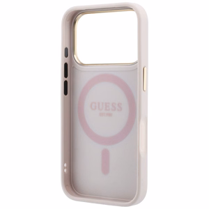 Guess Ring Stand 360 4G Classic Logo MagSafe maciņš, paredzēts iPhone 17 Pro Max / 18 Pro Max, rozā