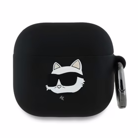 Karl Lagerfeld silikona Choupette Head 3D vāciņš AirPods 4 – melns