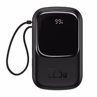 Baseus portatīvais lādētājs 20000mAh Qpow Pro - USB + Type C - PD 22,5W ar Type C kabeli (PPQD060301) melna
