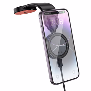 Беспроводной автомобильный держатель для телефона совместимый с Magsafe Hoco 15W на панель HW29 чёрный