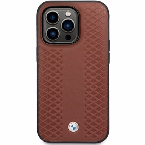 Viedtālruņa apvalks BMW BMHCP14X22RFGR iPhone 14 Pro Max 6.7" bordo/bordo ādas dimanta raksts