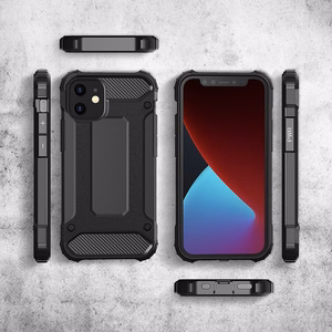 Hibrīda bruņu viedtālruņa apvalks izturīgs aizsargapvalks iPhone 12 Pro Max melns