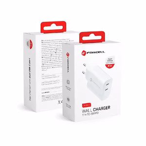 Lādētājs Forcell (2xUSB-C 3A 35W) balts