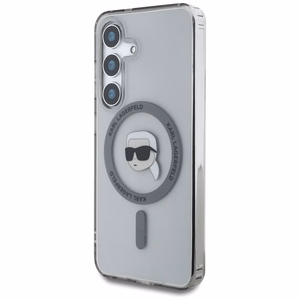 Viedtālruņa apvalks Karl Lagerfeld Button Karl Head Printed Logo Magnētiskais Samsung Galaxy S25 melns