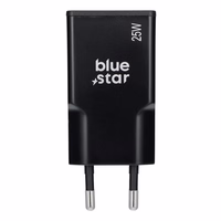 Ceļojumu lādētājs Blue Star Slim GaN 1x Type C + 1x USB A PD QC4.0 3A 25W melns