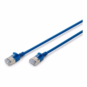 DIGITUS DK-1632-A-005S-B – CAT 6A F/FTP Slim tīkla komutācijas kabelis, 0,5 m, zilā krāsā