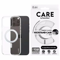 CARE by PanzerGlass Funkcionālais viedtālruņa apvalks ar statīvu iPhone 16 Pro Max 6.9" sudraba/sudraba Magnētiskais 1328