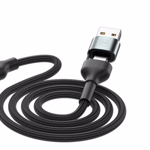 3mk Hyper Cable N-SERIES 6 in 1 USB-C / USB-A uz USB-C / Lightning / Micro 1.2m QC 3.0 9V / 2A 18W - melns